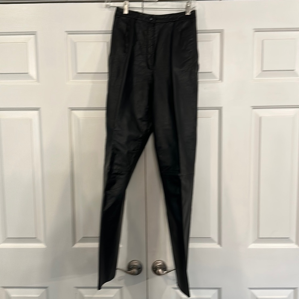 Vintage Genuin leather pleated pants size 7 juniors